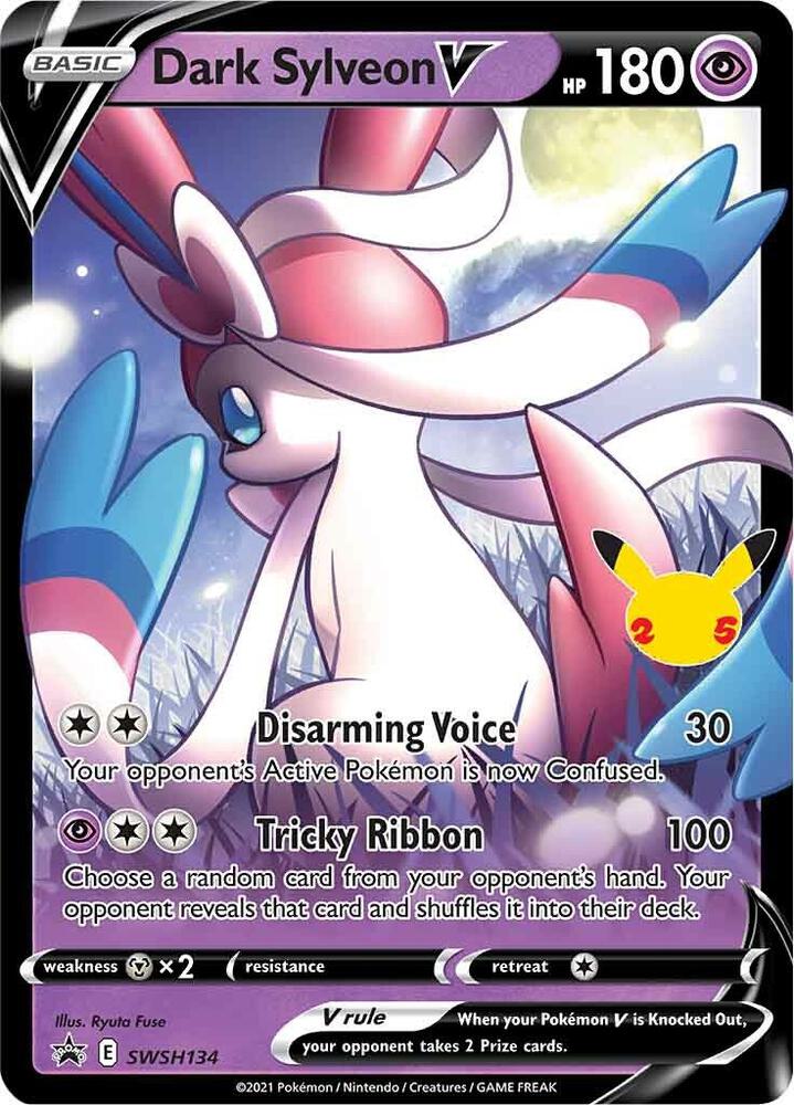 Dark Sylveon V SWSH134 (SWSH: Sword & Shield Promo Cards)  - Holofoil