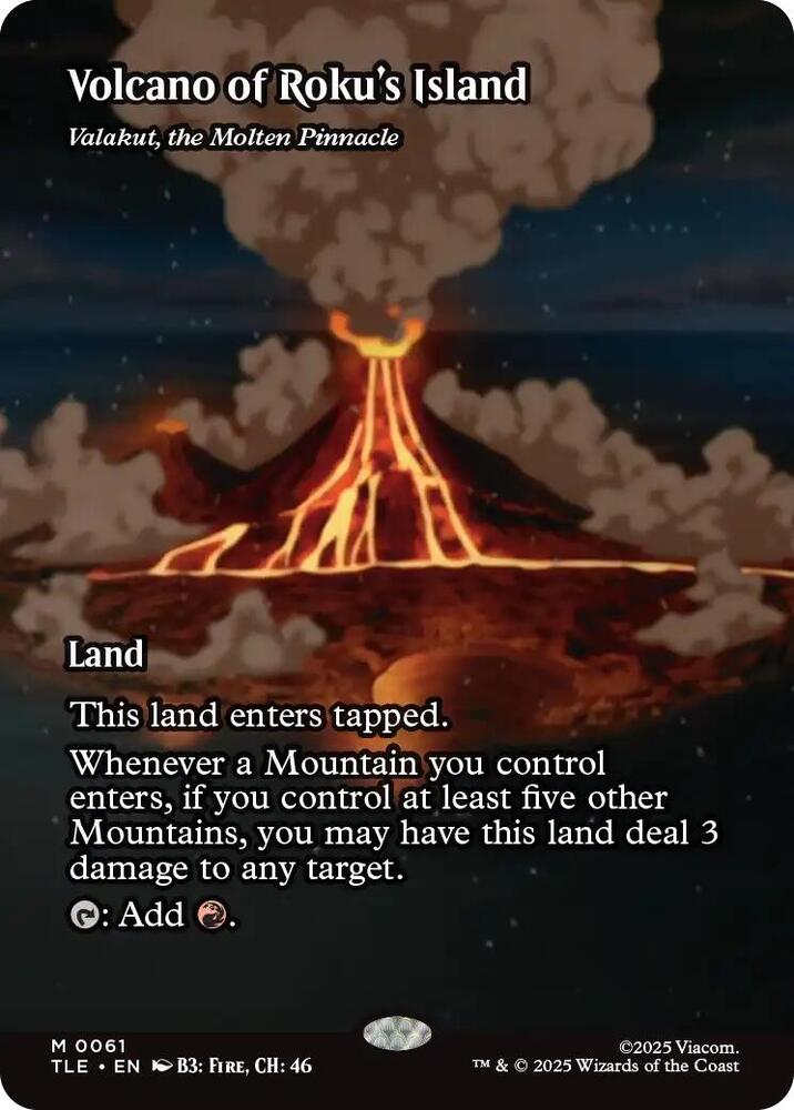 Volcano of Roku's Island - Valakut, the Molten Pinnacle 61 (Avatar: The Last Airbender: Eternal-Legal)  - Borderless