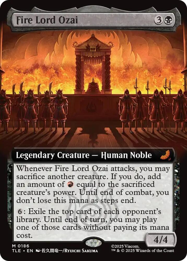 Fire Lord Ozai 186/317 (Avatar: The Last Airbender: Eternal-Legal)  - Extended Art Foil