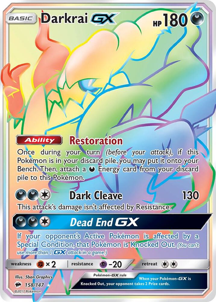 Darkrai GX 158/147 (SM - Burning Shadows)  - Holofoil