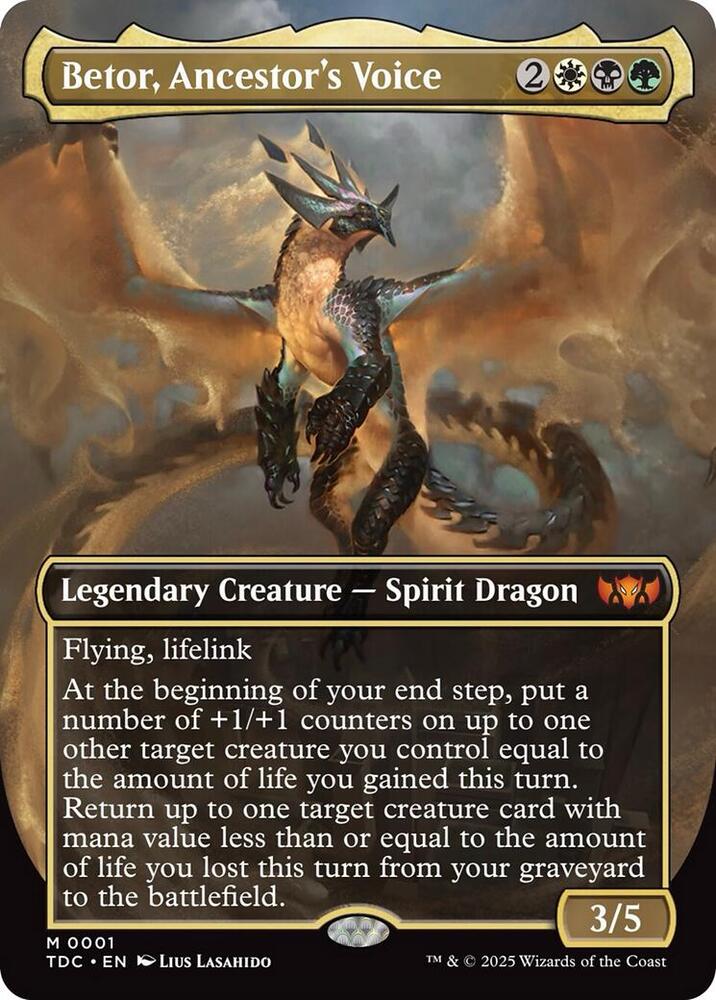 Betor Ancestor's Voice 1 (Commander: Tarkir: Dragonstorm)  - Borderless Foil