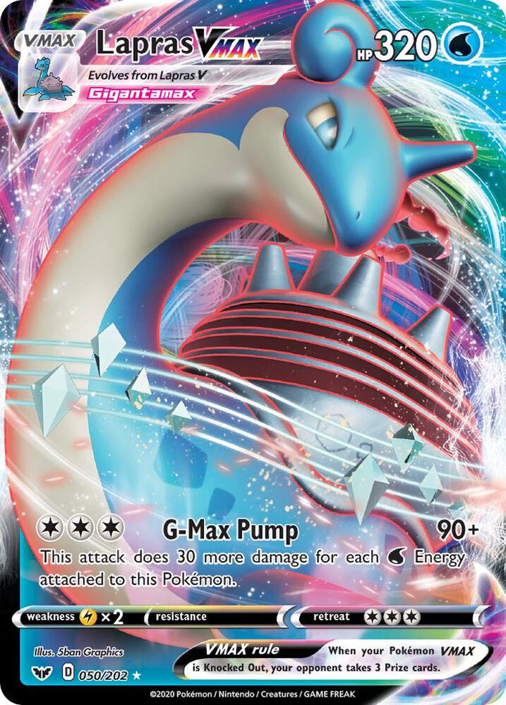 Lapras VMAX 050/202 (SWSH01: Sword & Shield Base Set)  - Holofoil