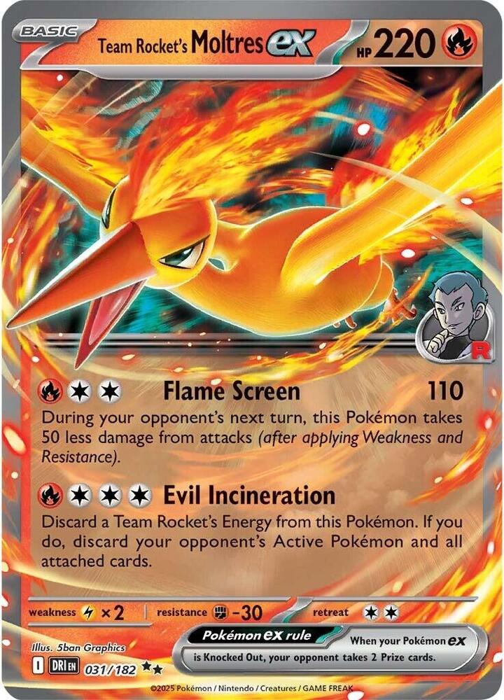 Team Rocket's Moltres ex 031/182 (SV10: Destined Rivals)  - Holofoil