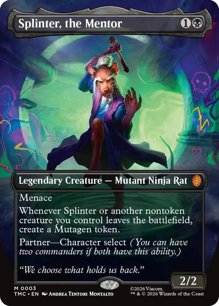 Splinter the Mentor 0003 Borderless 3 (Commander: Teenage Mutant Ninja Turtles)  - Foil