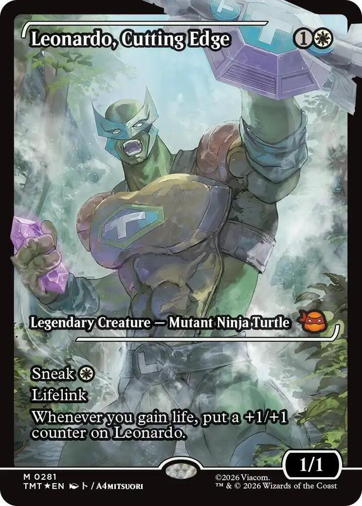 Leonardo, Cutting Edge 281/190 (Teenage Mutant Ninja Turtles)  - Showcase Foil