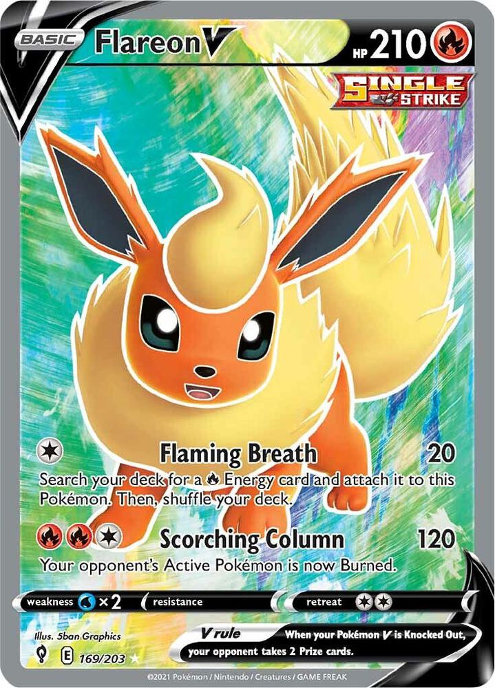 Flareon V 169/203 (SWSH07: Evolving Skies)  - Holofoil