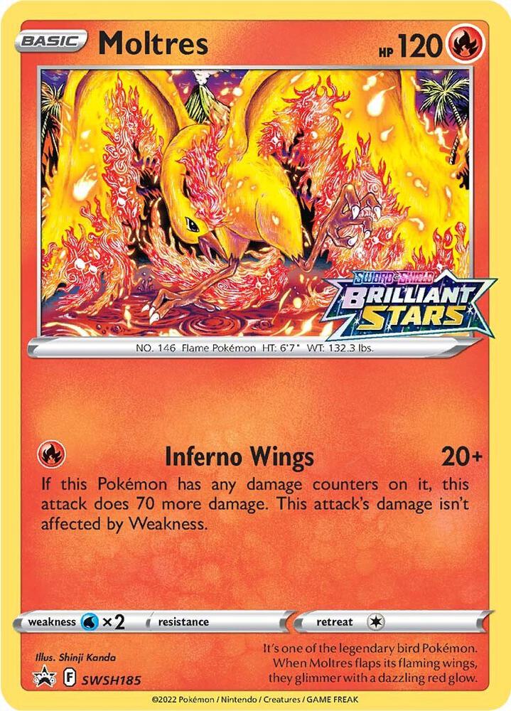 Moltres SWSH185 (SWSH: Sword & Shield Promo Cards)  - Holofoil