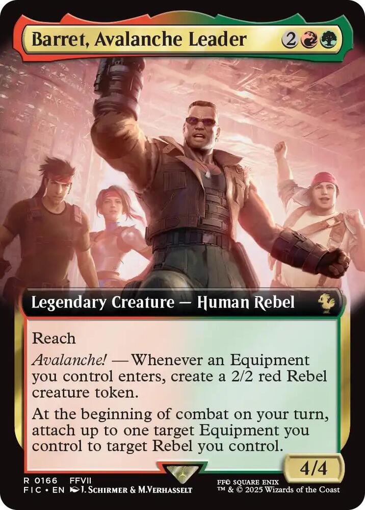 Barret, Avalanche Leader 166/100 (Commander: FINAL FANTASY)  - Extended Art Foil