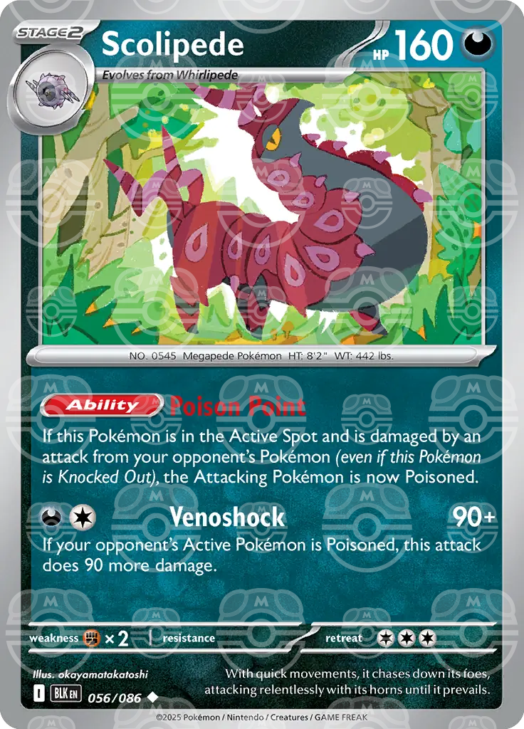 Scolipede 056/086 (SV: Black Bolt)  - Master Ball Holofoil