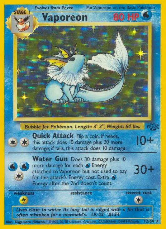 Vaporeon 12/64 (Jungle)  - Unlimited Holofoil