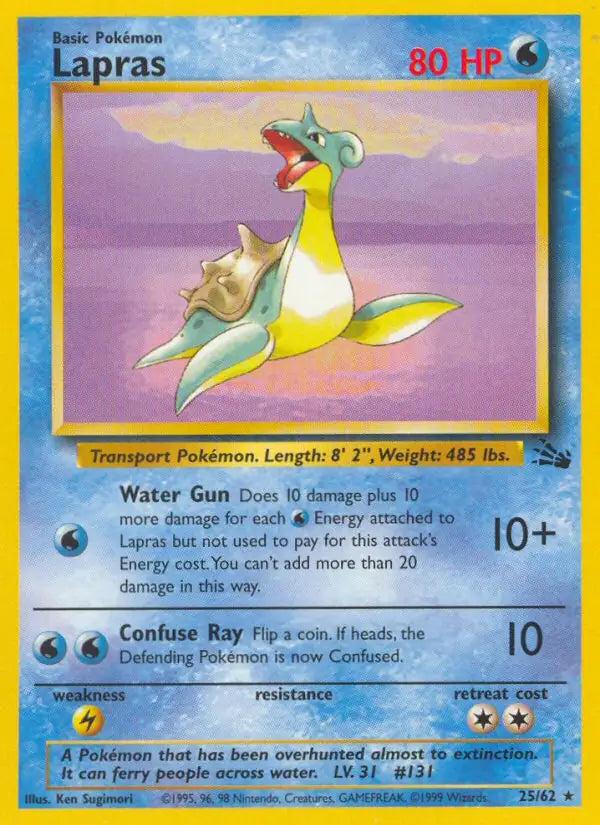 Lapras 25/62 (Fossil)  - Unlimited