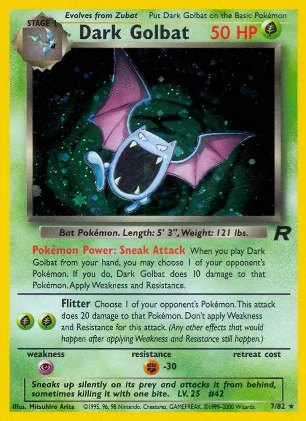 Dark Golbat 07/82 (Team Rocket)  - Unlimited Holofoil