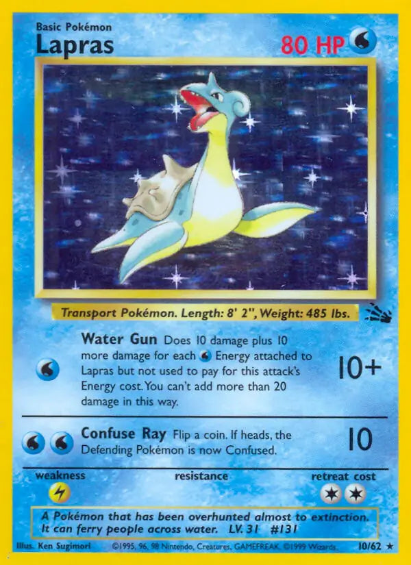 Lapras  10/62 (Fossil)  - Unlimited Holofoil