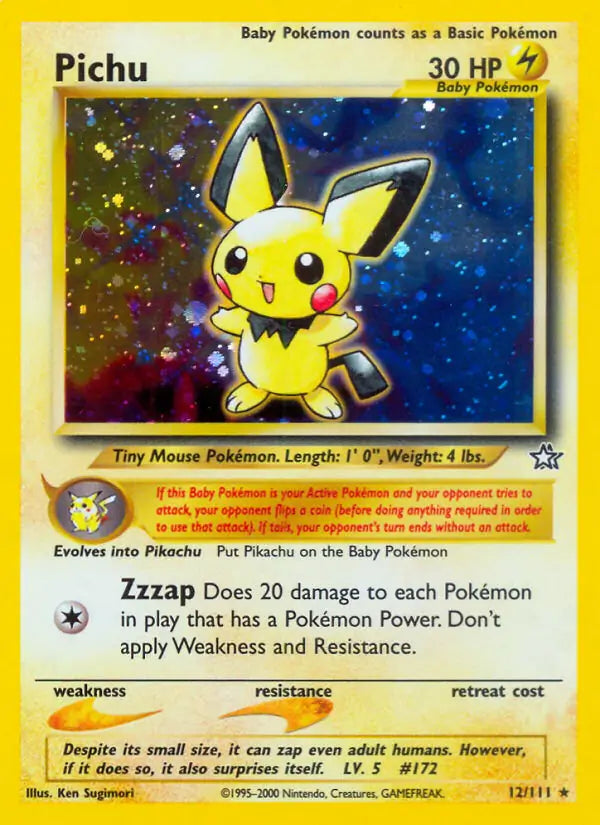 Pichu 012/111 (Neo Genesis)  - Unlimited Holofoil