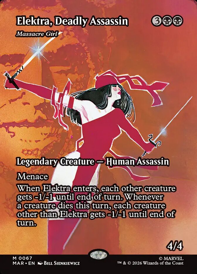 Elektra, Deadly Assassin - Massacre Girl 67 (Marvel Universe Eternal-Legal)  - Borderless Foil