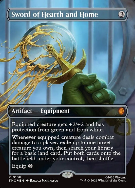 Sword of Hearth and Home Borderless 136 (Commander: Teenage Mutant Ninja Turtles)  - Foil