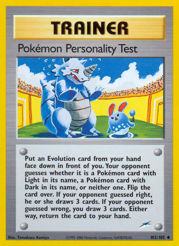 Pokemon Personality Test 102/105 (Neo Destiny)  - Unlimited