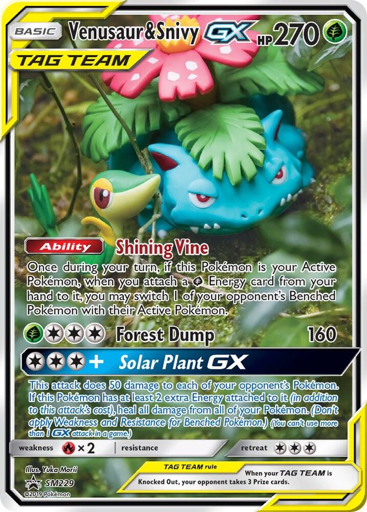 2016 Pokemon SM Promos SM229 Venusaur & Snivy GX - SM229 Promo