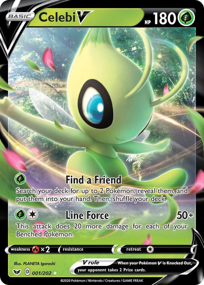 2020 Pokemon SWSH01: Sword & Shield Base Set 001/202 Celebi V Ultra Rare