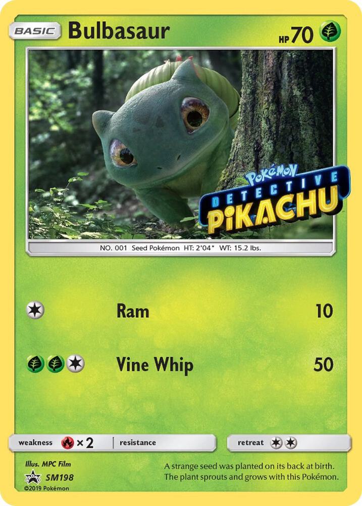 2016 Pokemon SM Promos SM198 Bulbasaur - SM198 (Detective Pikachu Stamped) Promo