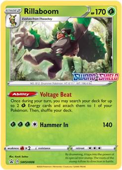 2019 Pokemon SWSH: Sword & Shield Promo Cards SWSH006 Rillaboom - (Prerelease)
