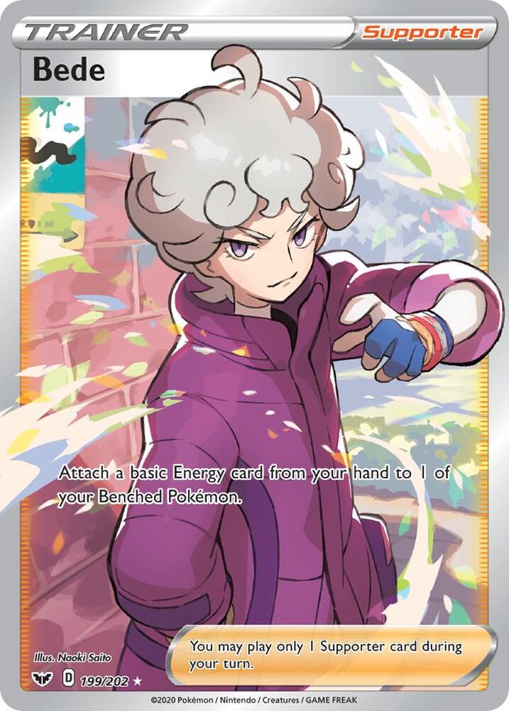 2020 Pokemon SWSH01: Sword & Shield Base Set 199/202 Bede (Full Art) Ultra Rare