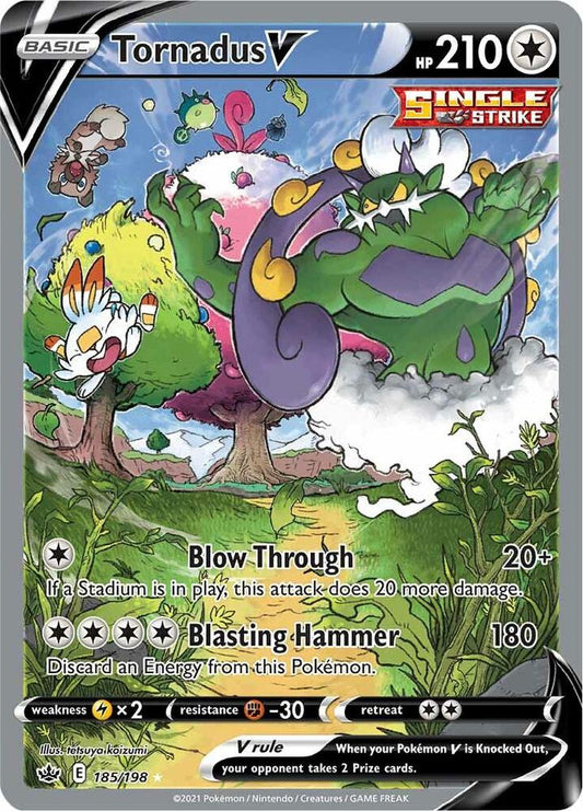 Tornadus V 185/198 (SWSH06: Chilling Reign)  - Holofoil