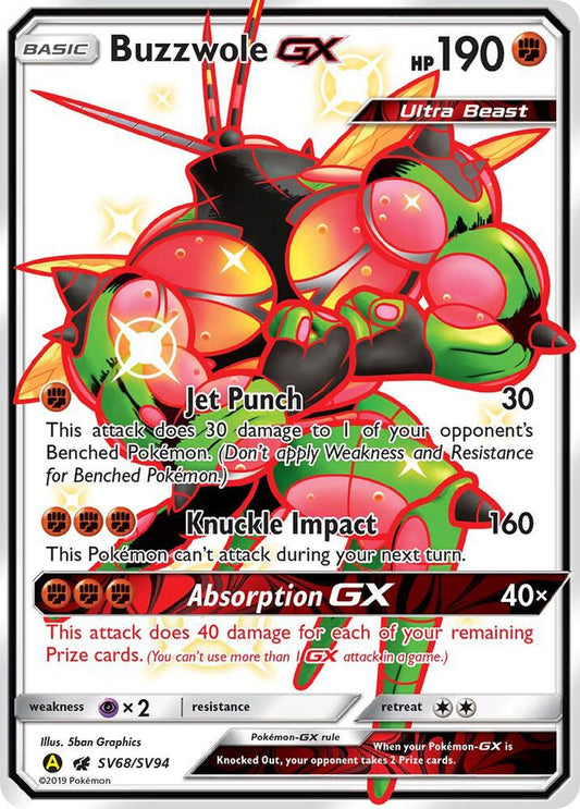 Buzzwole GX SV68/SV94 (Hidden Fates: Shiny Vault)  - Holofoil