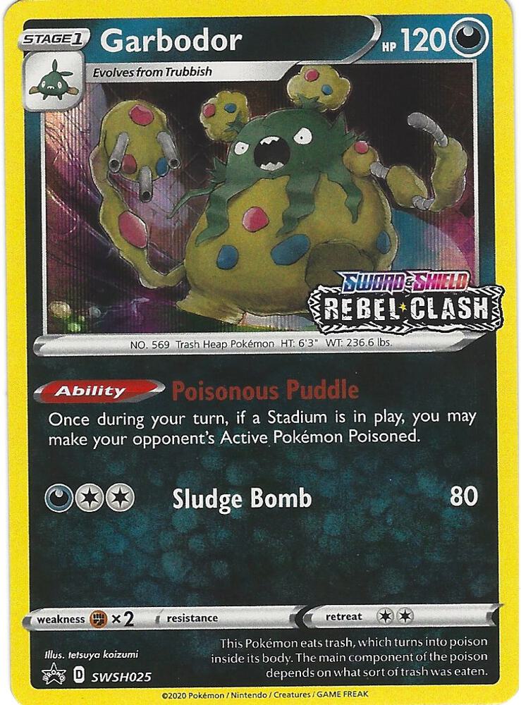 2019 Pokemon SWSH: Sword & Shield Promo Cards SWSH025 Garbodor - (Prerelease)