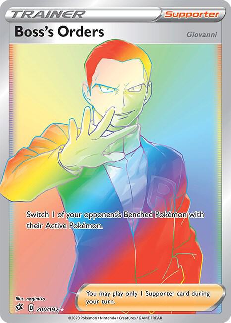 2020 Pokemon SWSH02: Rebel Clash 200/192 Boss's Orders (Secret) Secret Rare