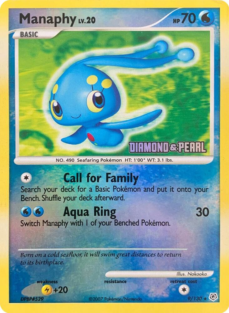 2026 Pokemon Diamond & Pearl 9/130 Manaphy Reverse Foil Stamped LP