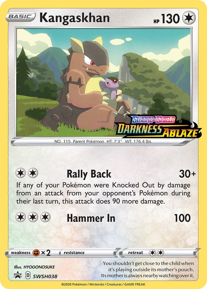 2019 Pokemon SWSH: Sword & Shield Promo Cards SWSH038 Kangaskhan - (Prerelease) 