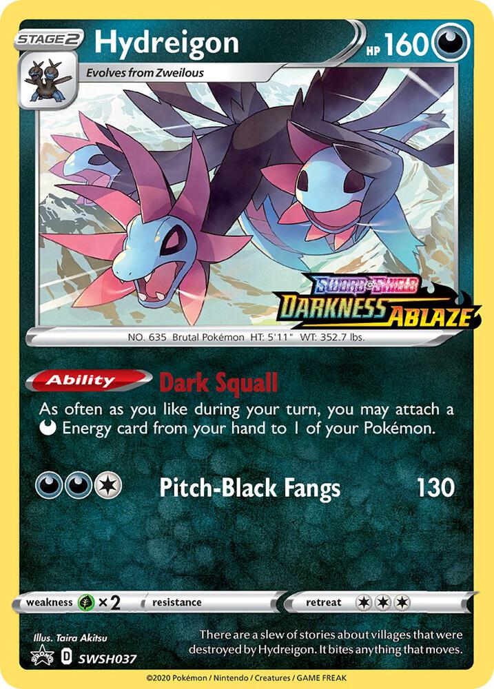 2019 Pokemon SWSH: Sword & Shield Promo Cards SWSH037 Hydreigon - (Prerelease) 