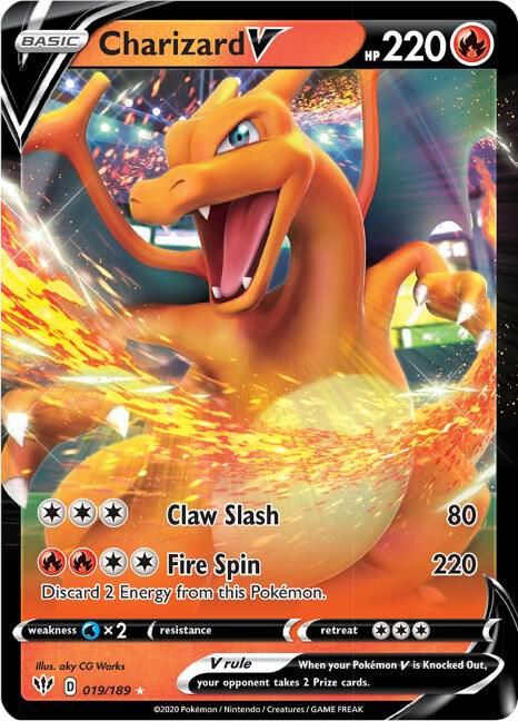2020 Pokemon SWSH03: Darkness Ablaze 019/189 Charizard V Ultra Rare