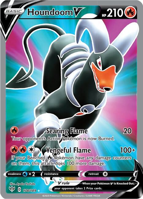 2020 Pokemon SWSH03: Darkness Ablaze 178/189 Houndoom V (Full Art) Ultra Rare