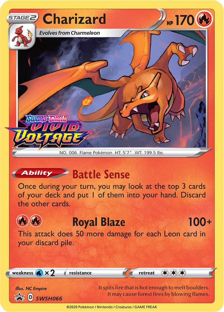 2019 Pokemon SWSH: Sword & Shield Promo Cards SWSH066 Charizard - (Prerelease)