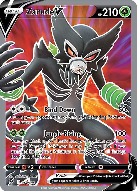2020 Pokemon SWSH04: Vivid Voltage 167/185 Zarude V (Full Art) Ultra Rare