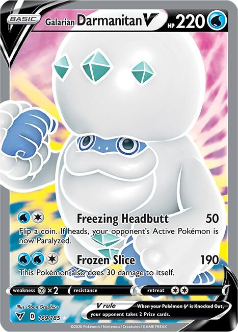 2020 Pokemon SWSH04: Vivid Voltage 169/185 Galarian Darmanitan V  Ultra Rare