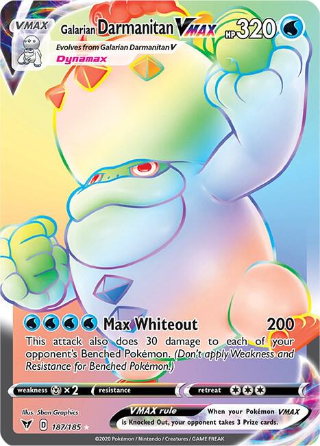 2020 Pokemon SWSH04: Vivid Voltage 187/185 Galarian Darmanitan VMAX Secret Rare