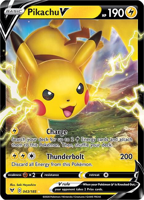 2020 Pokemon SWSH04: Vivid Voltage 043/185 Pikachu V Ultra Rare