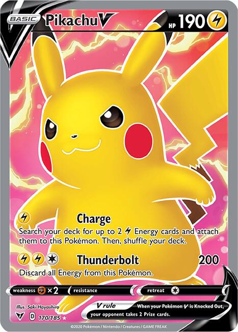 2020 Pokemon SWSH04: Vivid Voltage 170/185 Pikachu V (Full Art) Ultra Rare