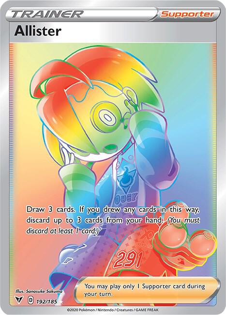 2020 Pokemon SWSH04: Vivid Voltage 192/185 Allister (Secret) Secret Rare