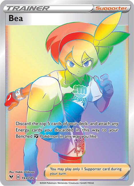 2020 Pokemon SWSH04: Vivid Voltage 193/185 Bea (Secret) Secret Rare