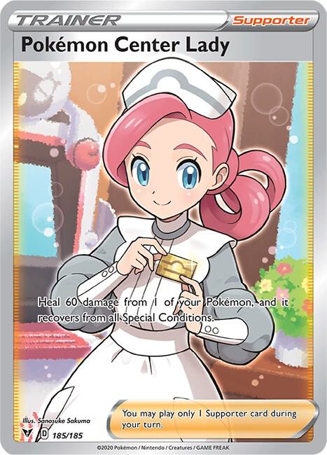 2020 Pokemon SWSH04: Vivid Voltage 185/185 Pokemon Center Lady Full Art
