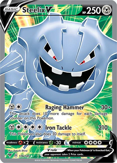 2020 Pokemon SWSH04: Vivid Voltage 176/185 Steelix V (Full Art) Ultra Rare
