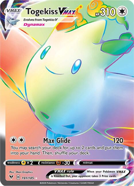 2020 Pokemon SWSH04: Vivid Voltage 191/185 Togekiss VMAX (Secret) Secret Rare