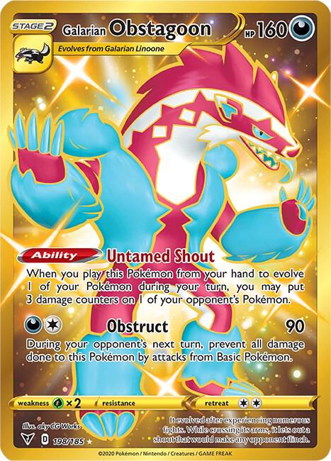 2020 Pokemon SWSH04: Vivid Voltage 198/185 Galarian Obstagoon Secret