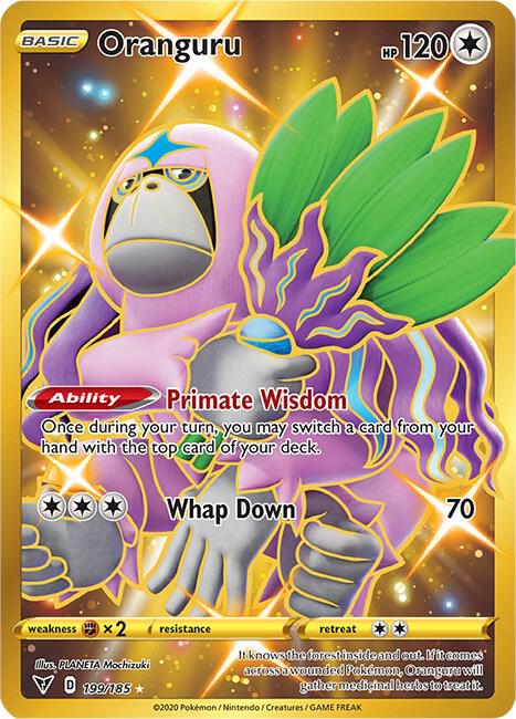 2020 Pokemon SWSH04: Vivid Voltage 199/185 Oranguru (Secret) Secret Rare