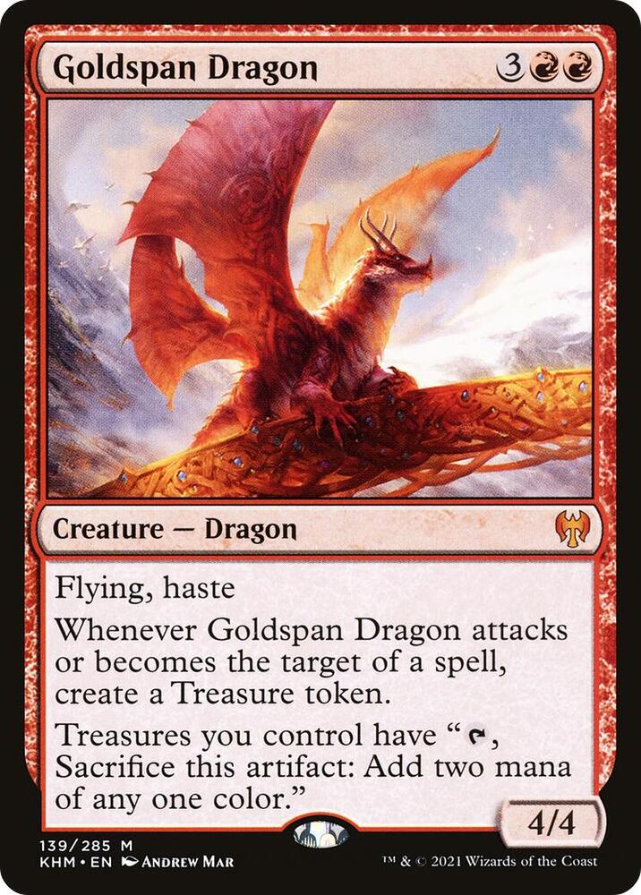 MTG Kaldheim 139 Goldspan Dragon M NM Foil