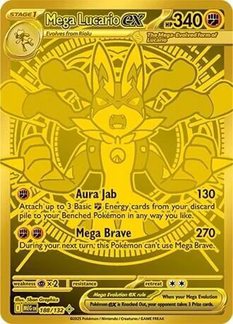 Mega Lucario ex 188/132 (ME01: Mega Evolution)  - Holofoil